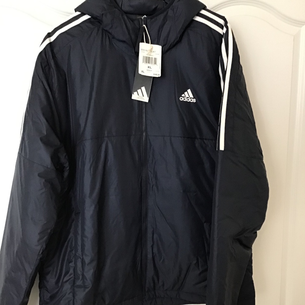 ADIDAS ESSENTIALS HOODED 3-STRIPES LIGHTWEIGHT JACKET - Picture 7 of 16